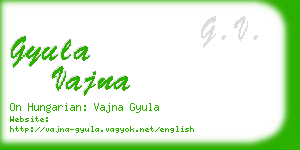 gyula vajna business card